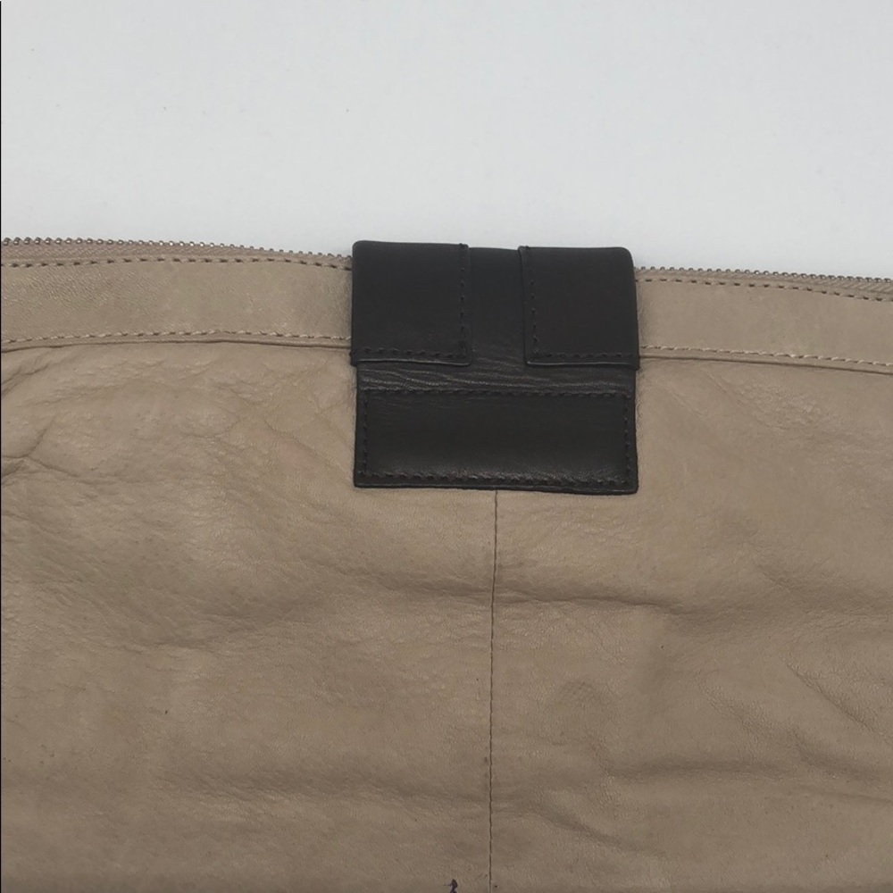 Kenneth Cole Leather Buckle Brown Clutch - Picture 6 of 8